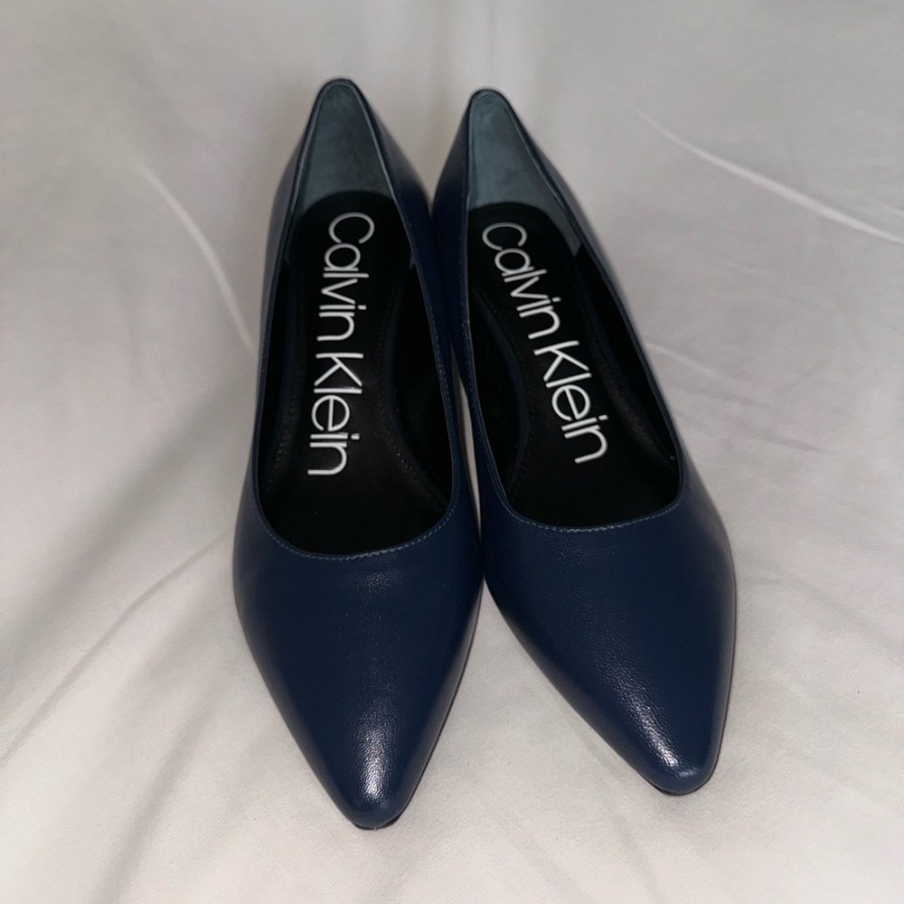 Blue and Gold Calvin Klein heels